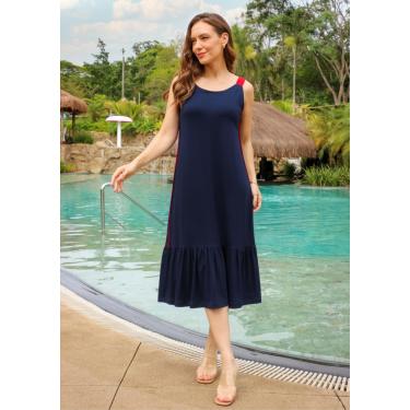 Imagem de Vestido Regata Pau a Pique Midi Azul Marinho