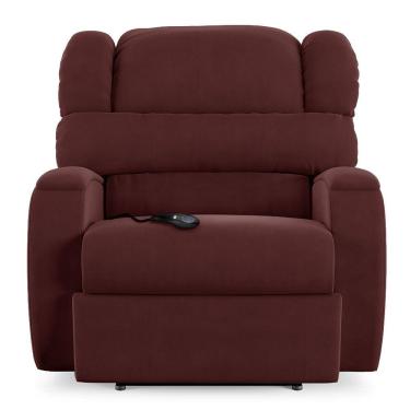 Imagem de Poltrona Do Papai Sala De Cinema Reclinável Manchester Controle Elétrico Usb Veludo Vinho