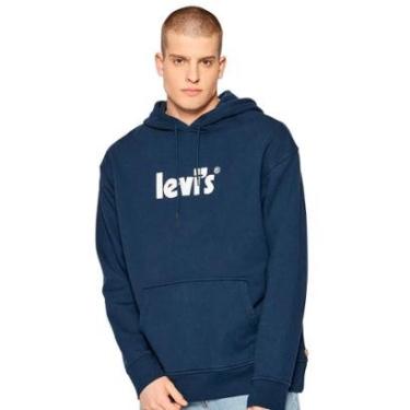Imagem de Moletom Levis Masculino Hoodie Fleece Relaxed Graphic Azul Marinho-Masculino