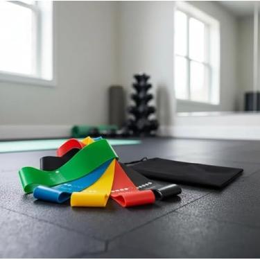 Imagem de Kit 5 Faixas Elásticas Super Mini Band MK FIT - Para Fisioterapia Treino Exercícios Alongamento Yoga Pilates Em Casa + Academia Faixa Super Resistente Condicionamento Físico Relaxamento Perda de Peso