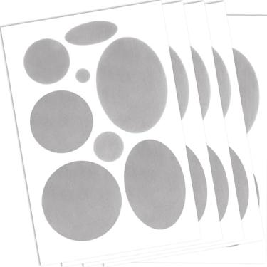 Imagem de OIIKI 40 peças de remendos de reparo de jaqueta acolchoada, 5 folhas à prova d'água para furos, fita adesiva de reparo de tecido de nylon autoadesiva pré-cortada para tendas de casaco - cinza