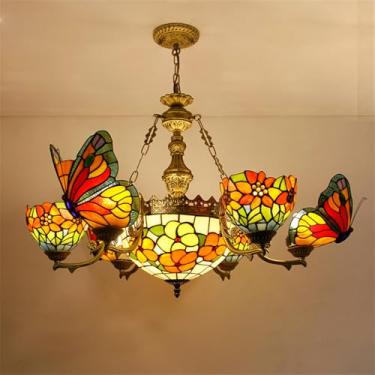 Imagem de Lustre contemporâneo de luxo com borboletas, LED, estilo americano criativo, para sala de estar, restaurante, quarto, casa de campo, hotel, café, bar, karaokê, clube. Luminária pendente de v