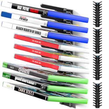 Imagem de Suporte de parede de armazenamento de videogame para Switch/P5/P4/Switch2/XBX Game Case Holder, Gami Shelf Mount Gamecase Organizer até 36 peças, suporte de exibição de rack Gami montado na parede