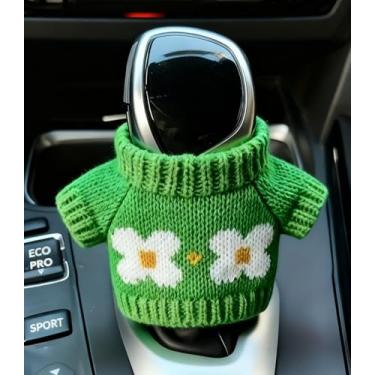 Imagem de Capa interessante para mudança de marchas de carro/decoração de Natal/design de mini suéter tricotado/adequado para alavanca de engrenagem de carro, botão de engrenagem e decoração de acessórios