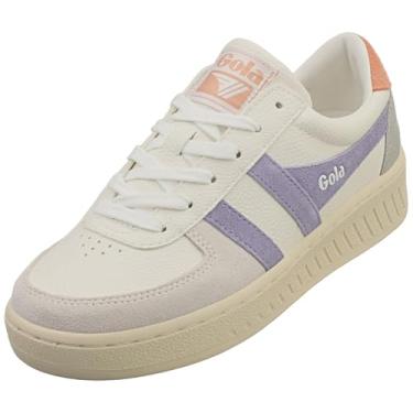 Imagem de Gola Grandslam Trident Tênis feminino moderno em lavanda branca, Branco/Lavanda/Terracota, 37