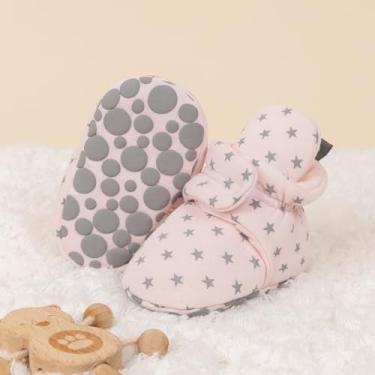 Imagem de Botas de lã para bebês recém-nascidos, meninos, meninas, meias macias que não deslizam para bebês primeiros a caminhar, sapatos de berço de inverno, rosa, 12-18 Months Toddler