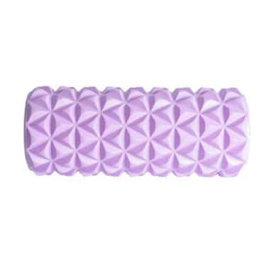 Imagem de Rolo de Liberação Miofascial Premium, Textura Geométrica em Relevo, Lilás, para Massagem e Fisioterapia