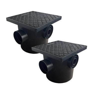 Imagem de Kit 2 Caixa De Gordura Sifonada 10 Litros Com Cesto Pvc