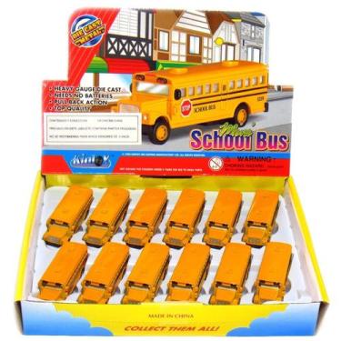 Imagem de Mini ônibus escolar fundido sob pressão Toy KinsFun Classic, 6,3 cm, p