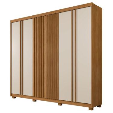 Imagem de Guarda Roupa San Remo 6 Portas 6 Gavetas 9 Prateleiras Cinamomo Off