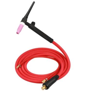 Imagem de WP17V WP17FV TIG soldador tocha de soldagem 150A 3m/5m mangueira vermelha macia válvula de gás flexível conector rápido DKJ10-25 35-50 QIANGHAN (WP17V 5m, DKJ 35-50)