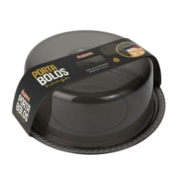 Imagem de Porta Bolo Trança Fumê De Acrílico Redondo Trança Mesa Posta Com Tampa Boleira Mesa Posta Café Da Manhã Evento Festa Decoração Natal