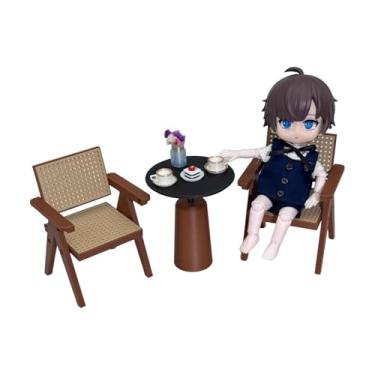 Imagem de Amagogo Conjunto de mesa e cadeiras em miniatura para casa de bonecas, 2 Cadeiras
