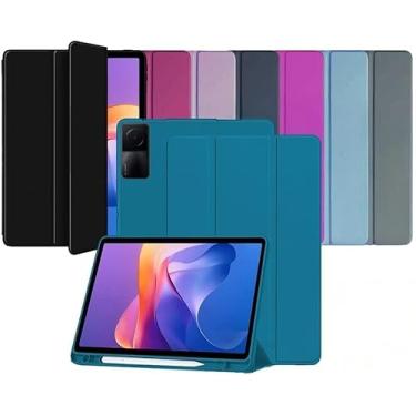 Imagem de Capa Smart Case para Xiaomi Redmi Pad SE 11'' – Magnética, Sleep/Wake, Suporte para Caneta, Tampa Magnética e Suporte Integrado (Verde-petróleo, Redmi Pad SE 11'' (Capa + Película + Caneta))