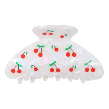 Imagem de OWIIZI Grampos de cabelo de cerejeira para mulheres de 8,9 cm durável acetato bonito grampos de garra de rabo de cavalo prendedor de cabelo acrílico forte fixação acessórios de cabelo para meninas