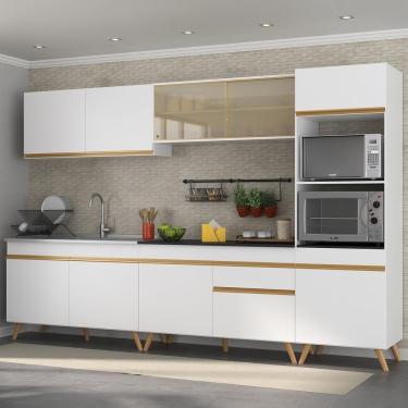 Imagem de Cozinha Completa 5 Peças Com Armário E Balcão Branca