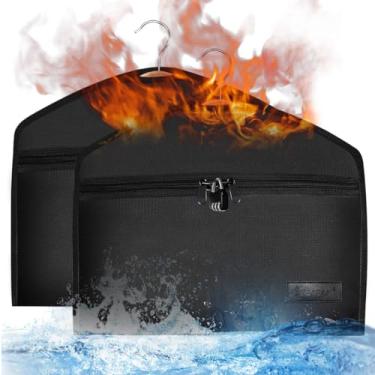 Imagem de JUGREAT Bolsa segura para desvios de cabide à prova de fogo com fechadura, seguro para objetos de valor, cofre secreto sob roupas com compartimento para esconder itens para casa ou viagem cofre -