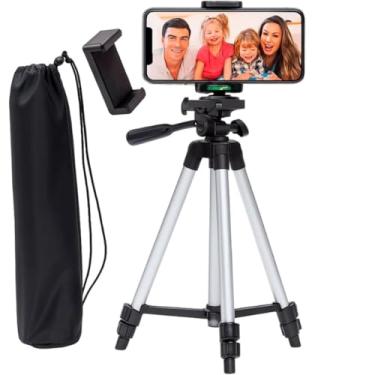 Imagem de Tripé Profissional para Celular e Câmera Altura Ajustável até 70cm com Suporte Universal e Bolsa de Transporte