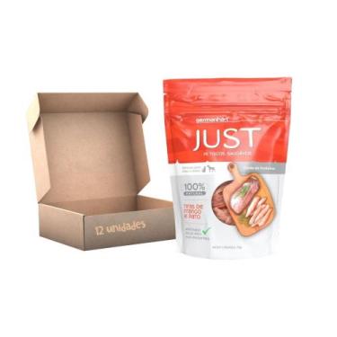 Imagem de Kit Petisco Just Frango e Pato Caes Gatos 75g 12 unidades - GERMANHART