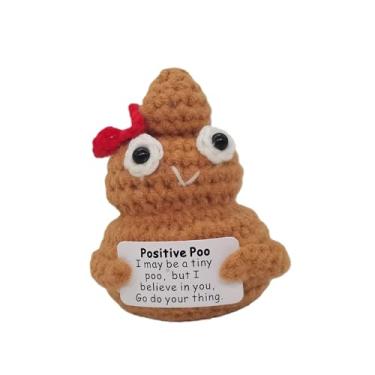 Imagem de 1 peça de presente de crochê feito à mão, bicho de pelúcia engraçado, com cartão de mensagem inspirador, presente exclusivo para amigos, colegas, ideal para meias de Natal, decoração de enfeite