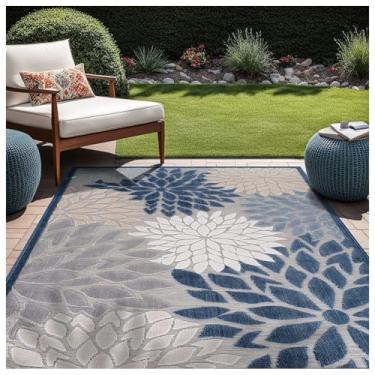 Imagem de SPXMQSS Tapetes de área externa antiderrapantes para jardim, resistente ao desgaste, fácil de limpar para acampamento, deck, varanda, piquenique, quintal C 160 x 230 cm