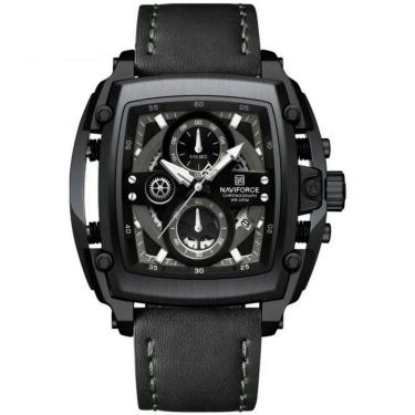 Imagem de Relógio Masculino Mostrador Grande Design Tonneau à Prova D `água Preto