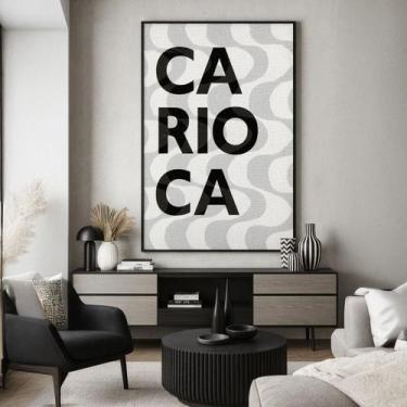 Imagem de Quadro Canvas Carioca Calçadão 60x40cm Mold Preta - Quadros On-line