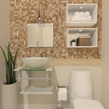 Imagem de Combo 2 em 1 - Gabinete 45cm Polônia + Torneira Algarve - EKASA, Branc