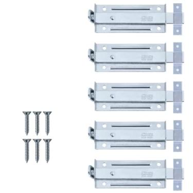 Imagem de Ferrolho Trinco Tarjeta Fecho Chato Para Porta Janela Portão 13cm Zincado | Silvana | Kit 05 Un