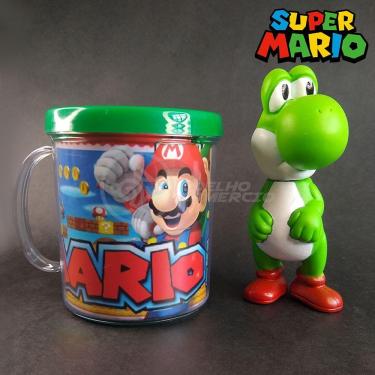 Imagem de Kit Boneco Colecion. Yoshi 10Cm + Caneca Super Mario 350Ml