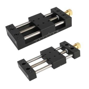 Imagem de Mesa deslizante de plataforma estação de deslocamento de tradução manual 40 x 70 mm eixo X mesa deslizante de precisão estágio linear de ajuste fino (com base)