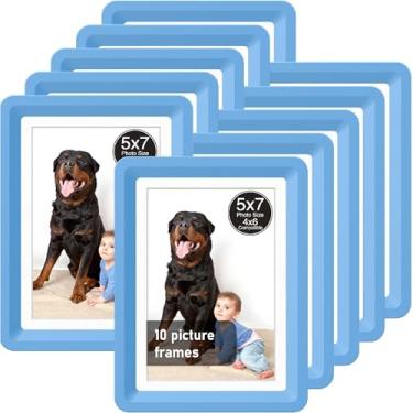 Imagem de vilkok Porta-retrato com tapete de 12 x 17 cm, instalação em 5 segundos sem ferramentas, molduras de design de segurança sem metal, molduras leves vêm em 8 cores para decoração de casa, casamento e