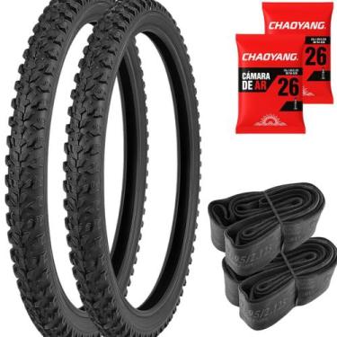Imagem de 2 Pneu Levorin Excess Cravo Aro26 X 1.95 Com Câmara Inclusa
