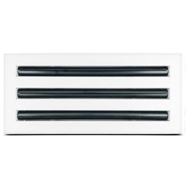 Imagem de Shoemaker Difusor de ranhura linear residencial – 35,5 x 15,5 cm capa de saída de ar decorativa branca macia para parede e teto, controlador de padrão ajustável, capas de ventilação CA de alumínio