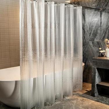 Imagem de Cortina de chuveiro impermeável, cortina de banheiro de poliéster para banheira/chuveiro, com ganchos de plástico para banheiro, vaso sanitário e dormitório (estilo 4)