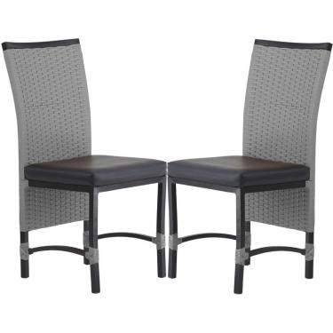 Imagem de 2 Cadeira Corda Náutica Saia Longa Cozinha área Edícula Cinza