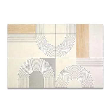 Imagem de LKXGRRSFG Arte em tela minimalista espaço atemporal: Serenidade tons neutros grande área em branco para decoração de espaço calmo 60 x 75 cm sem moldura