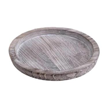 Imagem de Generic Prato redondo de madeira para jantar, bandeja decorativa redonda, prato de sobremesa para mesa de centro, porta-legumes, saboneteira ou perfume, D