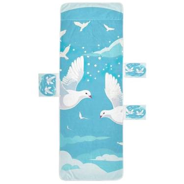 Imagem de STAYTOP Dove Of Peace – Capa de toalha para espreguiçadeira macia, capas de cadeira de praia com bolsos para jardim ao ar livre, pátio, pátio, banhos de sol, gramado, 216 x 76 cm