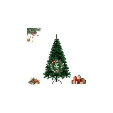 Imagem de Árvore de Natal Pinheiro Luxo Verde Nevada, 120cm de Altura, 110 Galhos, com Pés em Polipropileno