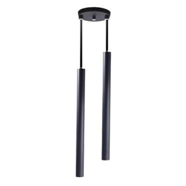 Imagem de Pendente duplo moderno slim tubular linear para 2 mini dicroicas - 60c