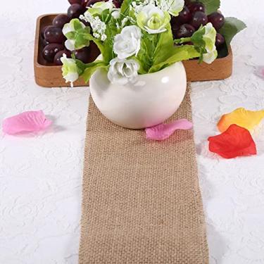 Imagem de GLOGLOW Corredor de Mesa de Serapilheira Natural, Material de Juta Vintage, Decoração Rústica para Casamentos e Festas 10x200cm (10cm*5m)
