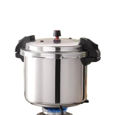 Imagem de Panela de Pressão 24 Litros, Alumínio, Cinza, Fechamento Externo, 35,5cm Diâmetro x 40,8cm Altura, 2 Válvulas de Segurança
