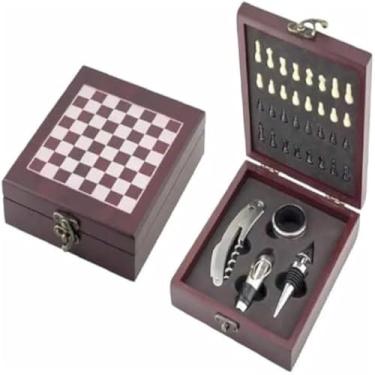 Imagem de Kit Abridor de Vinho com jogo de Xadrez