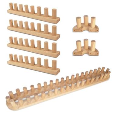 Imagem de Cobertor grosso de 168 cm - tear para cobertores faça você mesmo, fio de tricô manual de tamanho ajustável, sem necessidade de agulhas, fio amigável para iniciantes - camada dupla