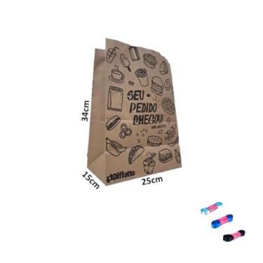 Imagem de Kit Saco SOS 7,5kg Impresso Lanche com 50 Unidades + Fita Cetim 15mm x 10mts
