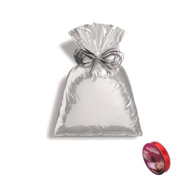 Imagem de Kit Saco Metalizado 60x90 cm com 25 Unidades e Fita Cetim 15mm x 50 Metros