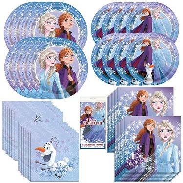 Imagem de Conjunto de Festa de Filme Frozen 2 Oficialmente Licenciado por Único | Pratos, Guardanapos, Capa de Mesa