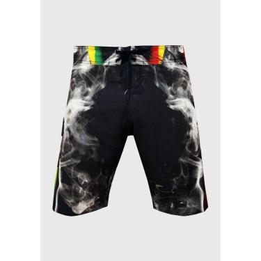Imagem de Bermuda Água Alkary Fumaça Reggae Preta-Masculino