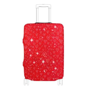 Imagem de Joisal Capa de bagagem para protetor de mala de viagem corações vermelhos estrelas brilhantes capa de terno lavável acessórios de bagagem de viagem, P, serve para capa de 45 a 50 cm, Estrelas